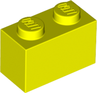 Brick 1 x 2 in Neon Yellow