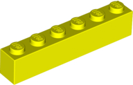 Brick 1 x 6 in Neon Yellow