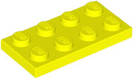 Plate 2 x 4 in Neon Yellow
