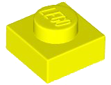 Plate 1 x 1 in Neon Yellow