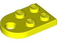 Plate Special 3 x 2 with Rounded End, Hole in Neon Yellow