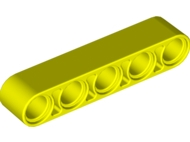 Technic Beam 1 x 5 Thick in Neon Yellow