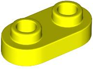 Plate Special 1 x 2 Rounded with 2 Open Studs in Neon Yellow