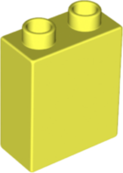 Duplo Brick 1 x 2 x 2 with Bottom Tube in Neon Yellow
