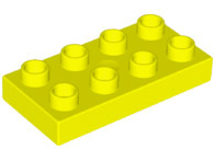 Duplo Plate 2 x 4 in Neon Yellow