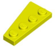 Wedge Plate 4 x 2 Right in Neon Yellow