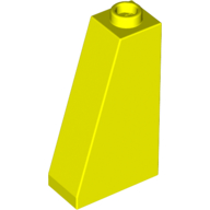 Brick Sloped 75° 2 x 1 x 3 with Hollow Stud in Neon Yellow