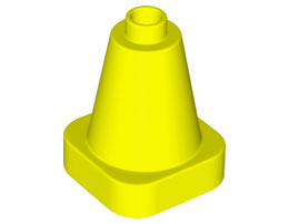 Duplo Cone 2 x 2 Square Base in Neon Yellow