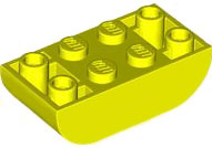 Brick Curved Inverted 2 x 4 Double in Neon Yellow