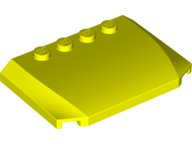 Brick Wedged, Curved Triple 4 x 6 x 2/3 with 4 Studs in Neon Yellow