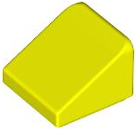 Brick Sloped 30° 1 x 1 x 2/3 (Cheese Slope) in Neon Yellow