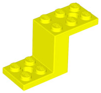 Bracket 5 x 2 x 2 1/3 with Holes, Inside Stud Holder in Neon Yellow