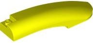 Brick Round, Curved 10 x 2 x 2 with Rounded End Right in Neon Yellow