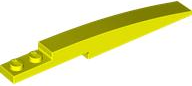 Brick Curved 10 x 1 [Symmetric Inside Ridges] in Neon Yellow