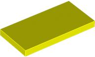 Tile 2 x 4 with Groove in Neon Yellow