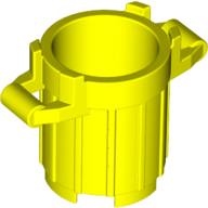 Trash Can with 4 Cover Holders in Neon Yellow