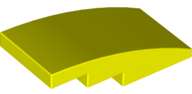 Brick Curved 4 x 2 No Studs in Neon Yellow