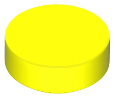 Tile Round 1 x 1 in Neon Yellow