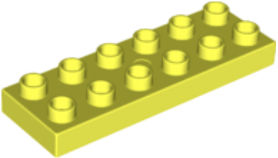 Duplo Plate 2 x 6 in Neon Yellow