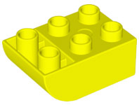 Duplo Brick 2 x 3 with Curved Bottom in Neon Yellow