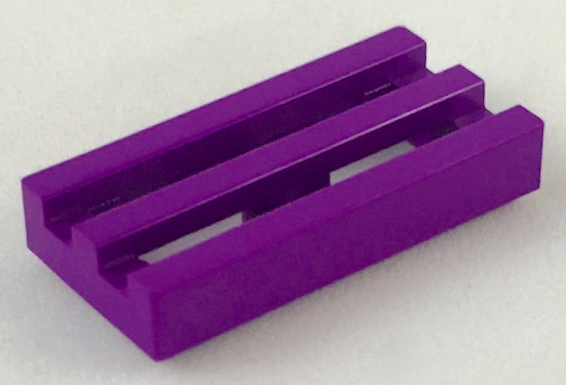 Tile Special 1 x 2 Grille with Bottom Groove in Purple