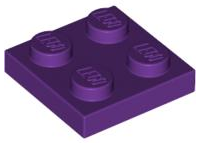 Plate 2 x 2 in Purple