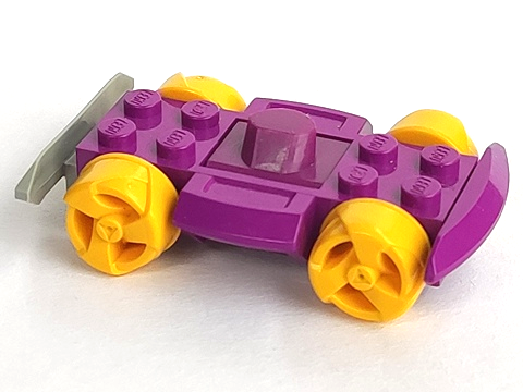 Vehicle Base 4 x 6 Racer Base with Yellow Wheels in Purple
