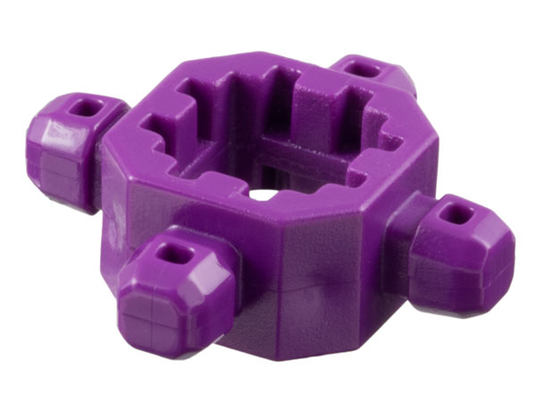 Znap Connector 3 x 3 - 4 way B (Beam) in Purple