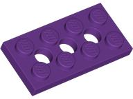 Technic Plate 2 x 4 [3 Holes] in Purple