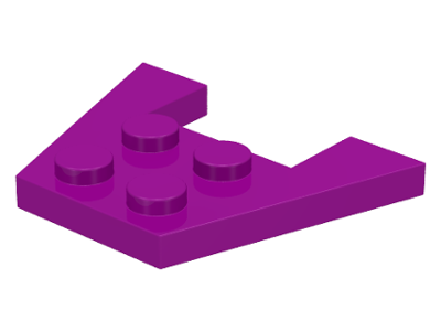 Wedge Plate 3 x 4 without Stud Notches in Purple