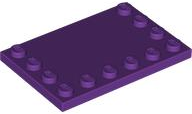 Plate Special 4 x 6, Studs on 3 Edges in Purple