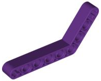 Technic Beam 1 x 9 Bent (6 - 4) Thick in Purple