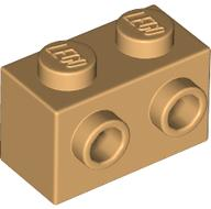 Brick Special 1 x 2 with 2 Studs on 1 Side in Medium Tan