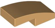 Brick Curved 2 x 1 No Studs [1/2 Bow] in Medium Tan