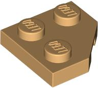 Wedge Plate 2 x 2 Cut Corner in Medium Tan
