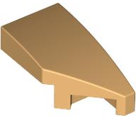 Brick Wedged, Curved 2 x 1 with Stud Notch Right in Medium Tan