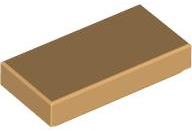 Tile 1 x 2 with Groove in Medium Tan