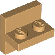 Bracket 2 x 2 with 1 x 2 Vertical Studs in Medium Tan