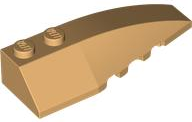 Brick Wedged, Curved 6 x 2 Right, Smooth Inner Walls in Medium Tan