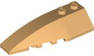 Brick Wedged, Curved 6 x 2 Left, Inner Ridges in Medium Tan