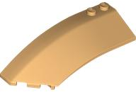 Brick Wedged, Curved 8 x 3 x 2 Open Left in Medium Tan