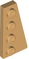 Wedge Plate 4 x 2 Right in Medium Tan