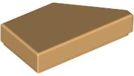 Tile 1 x 2 with Stud Notch Left in Medium Tan