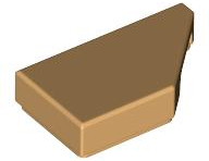 Tile 1 x 2 with Stud Notch Right in Medium Tan