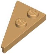 Wedge Plate 2 x 4 27° Right in Medium Tan