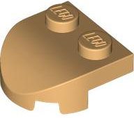 Brick Wedged, Rounded 2 x 2 with Curved Front, 2 Studs in Medium Tan