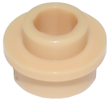 Plate Round 1 x 1 with Open Stud in Medium Tan