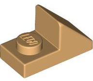 Brick Sloped 45° 2 x 1 with 2/3 Cutout [New Version] in Medium Tan