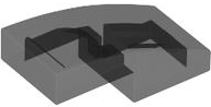 Brick Curved 2 x 1 No Studs [1/2 Bow] in Trans-Black