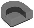 Tile Round 1 x 1 Half Circle in Trans-Black